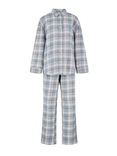 Flannel Pyjamas Set - Dusty Blue