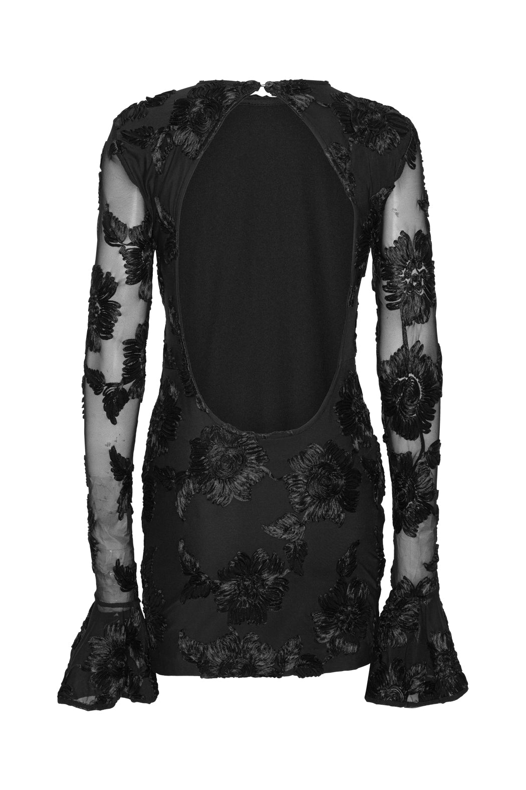 3D Mesh Tight Mini Dress - Svart