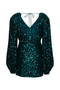 Sequins Mini Flowy Dress - Sea Moss