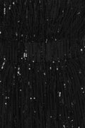 Sequin Midi Puff Dress - Black