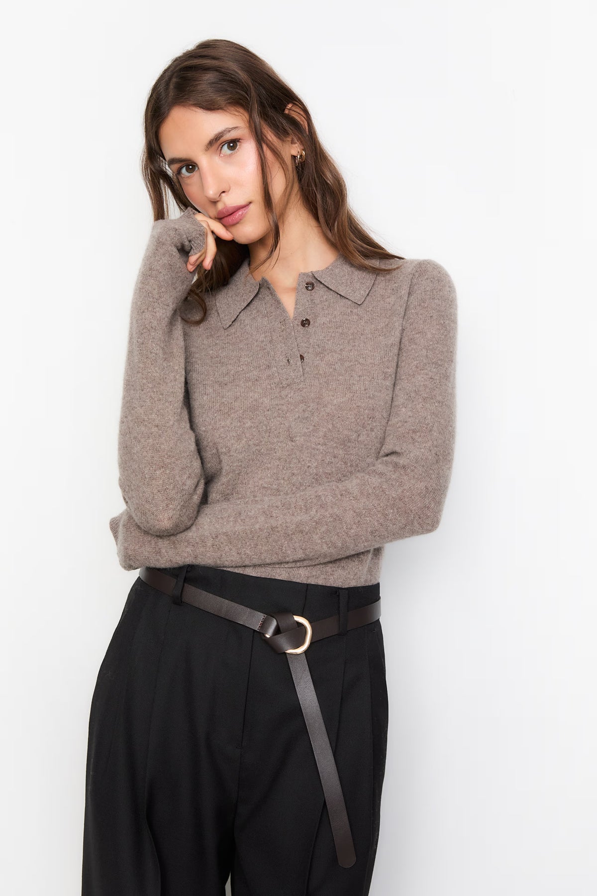 Jolanda Knit - Dark Taupe Melange