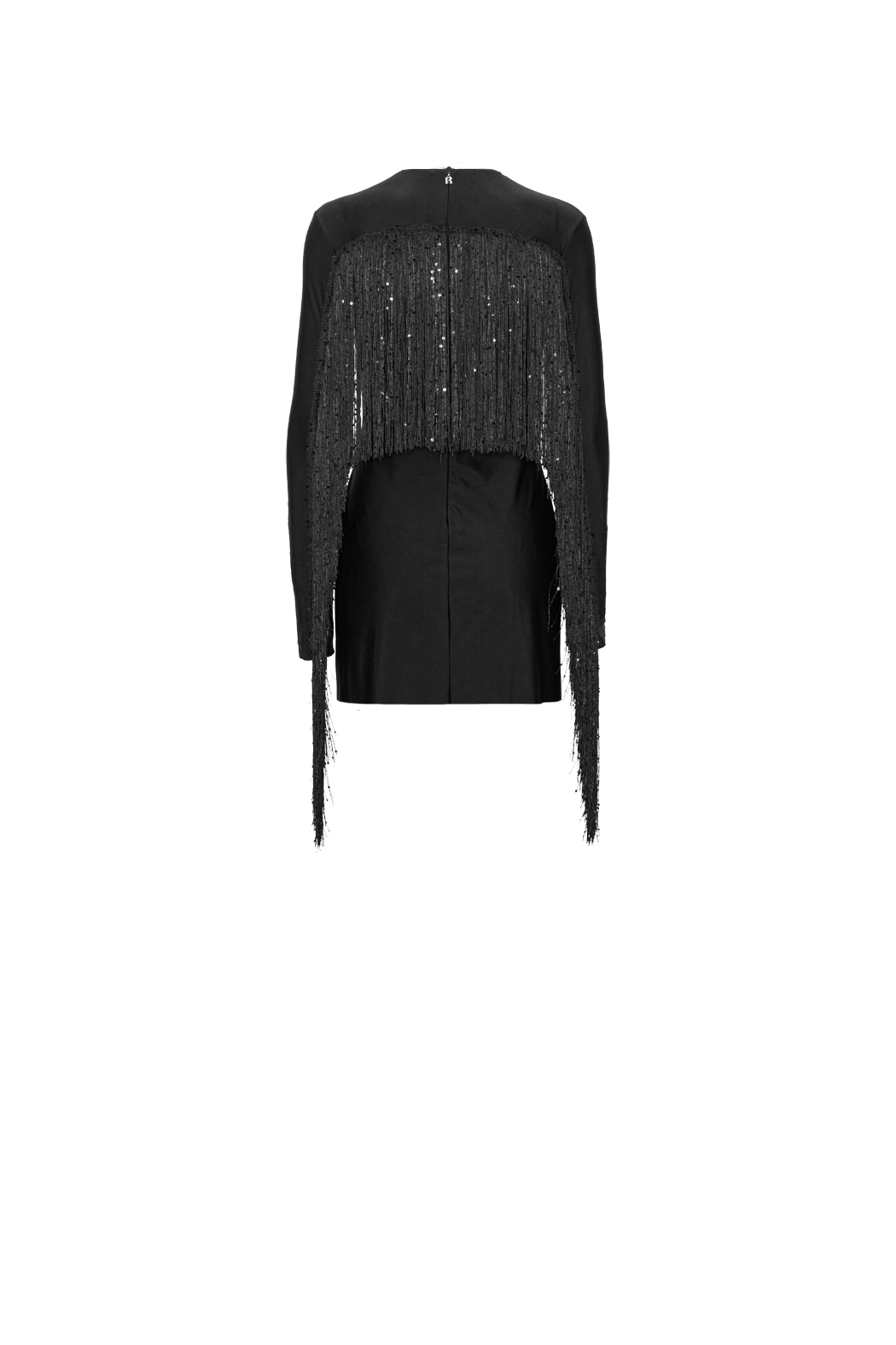 Sequin Fringe Mini Dress - Black