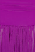 Chiffon Puff Sleeve Dress - Purple Cactus Flower