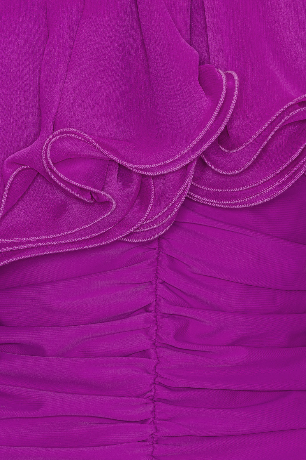 Chiffon Asymmetric Dress - Purple Cactus Flower