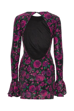 Sequins Open Back Dress - Bold Rose/Tap Shoe
