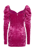 Velvet Puff Mini Dress - Very Berry Pink