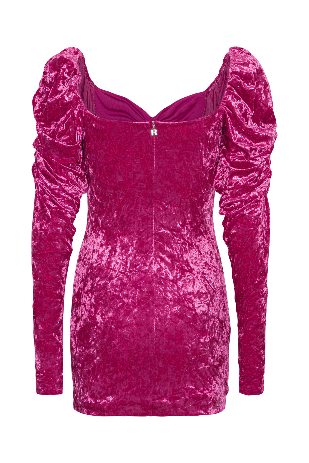 Velvet Puff Mini Dress - Very Berry Pink