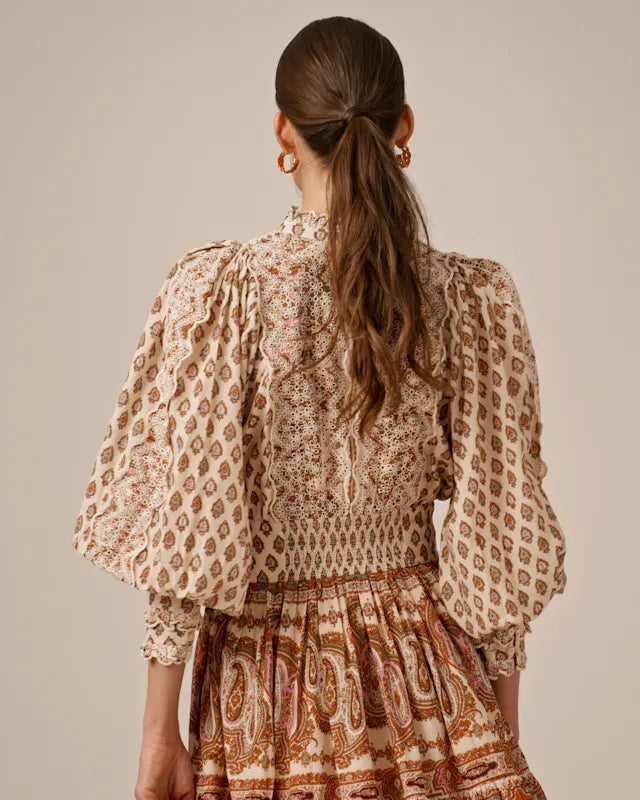 Cotton Slub Mini Dress - Paisley
