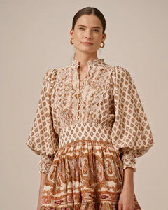 Cotton Slub Mini Dress - Paisley