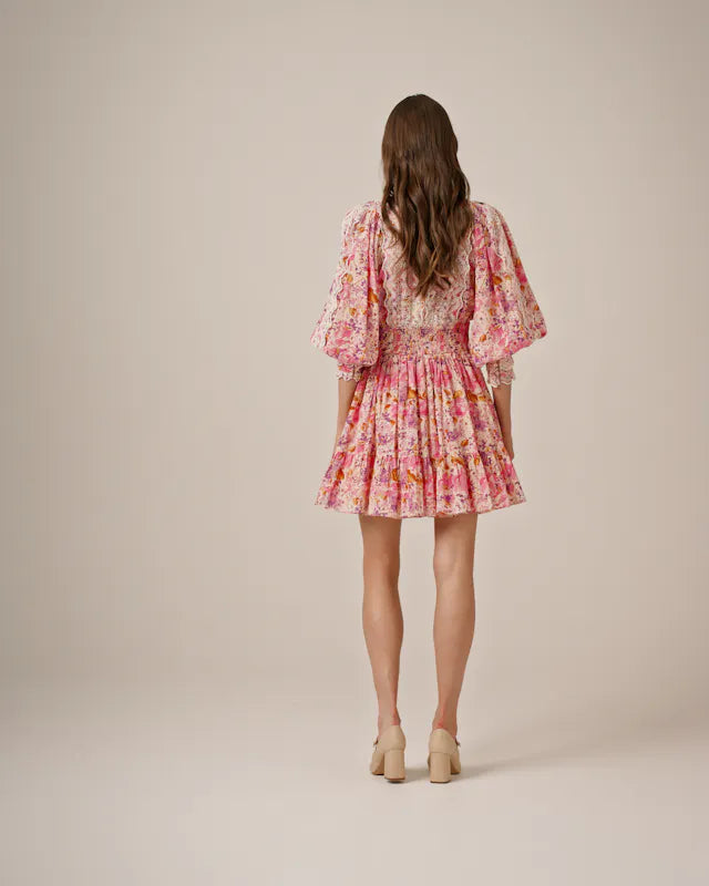 Cotton Slub Mini Dress - Hydrangea