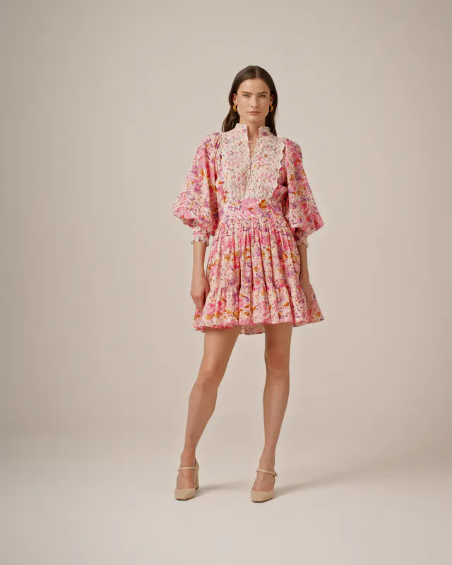 Cotton Slub Mini Dress - Hydrangea