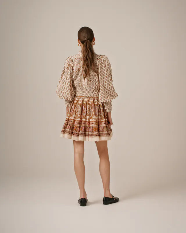 Cotton Slub Mini Dress - Paisley
