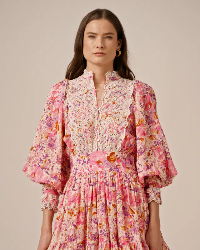 Cotton Slub Mini Dress - Hydrangea