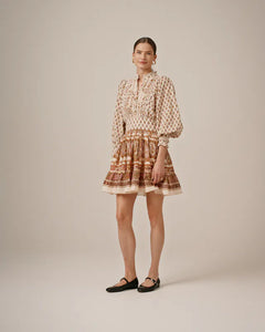 Cotton Slub Mini Dress - Paisley