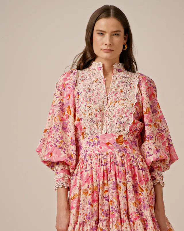 Cotton Slub Mini Dress - Hydrangea