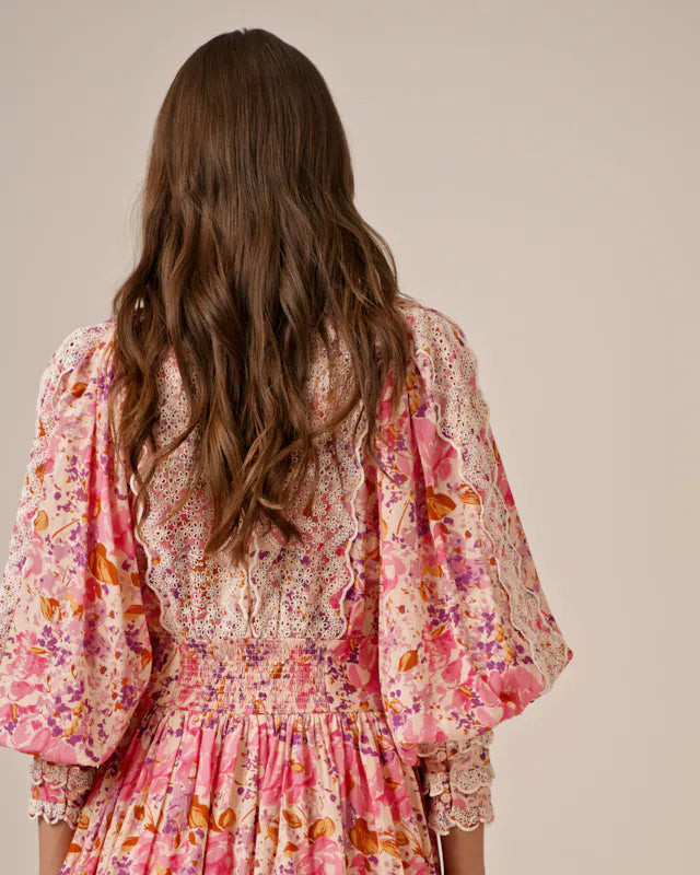 Cotton Slub Mini Dress - Hydrangea