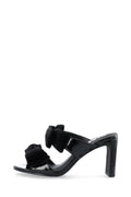 Biacherry Bow Mule Patent Velvet - Black