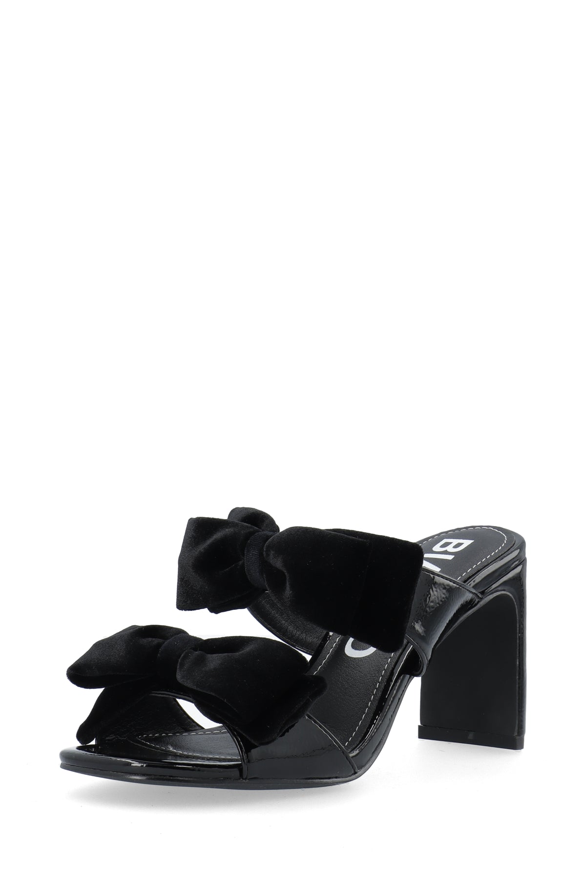 Biacherry Bow Mule Patent Velvet - Black