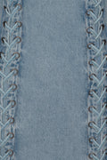 Denim Laced Mini Dress - Light Blue Denim