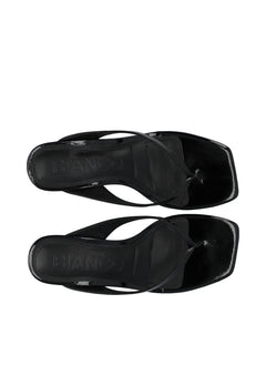 Biaspice Toe Post Faux Leather - Black Patent