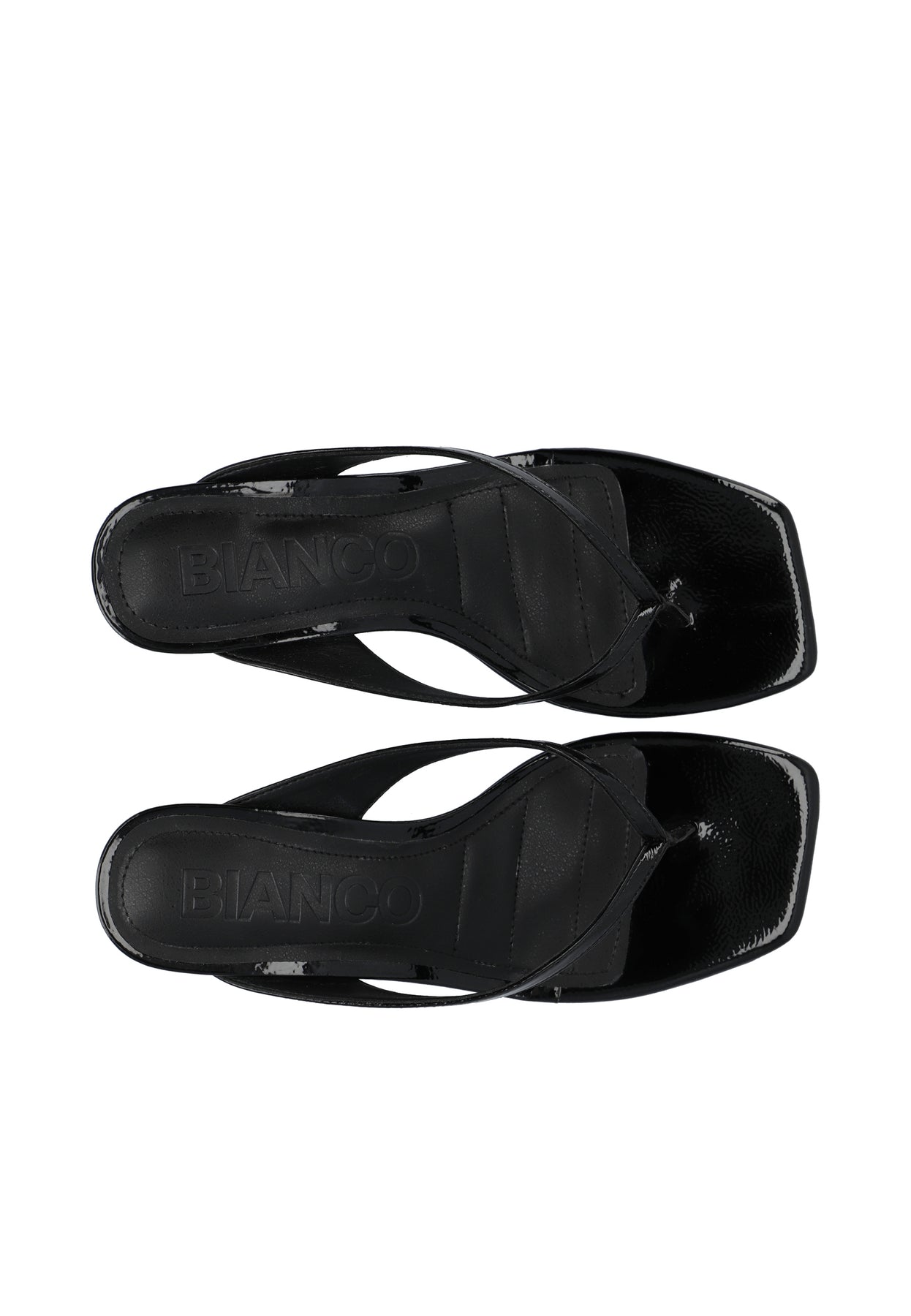 Biaspice Toe Post Faux Leather - Svart Lack