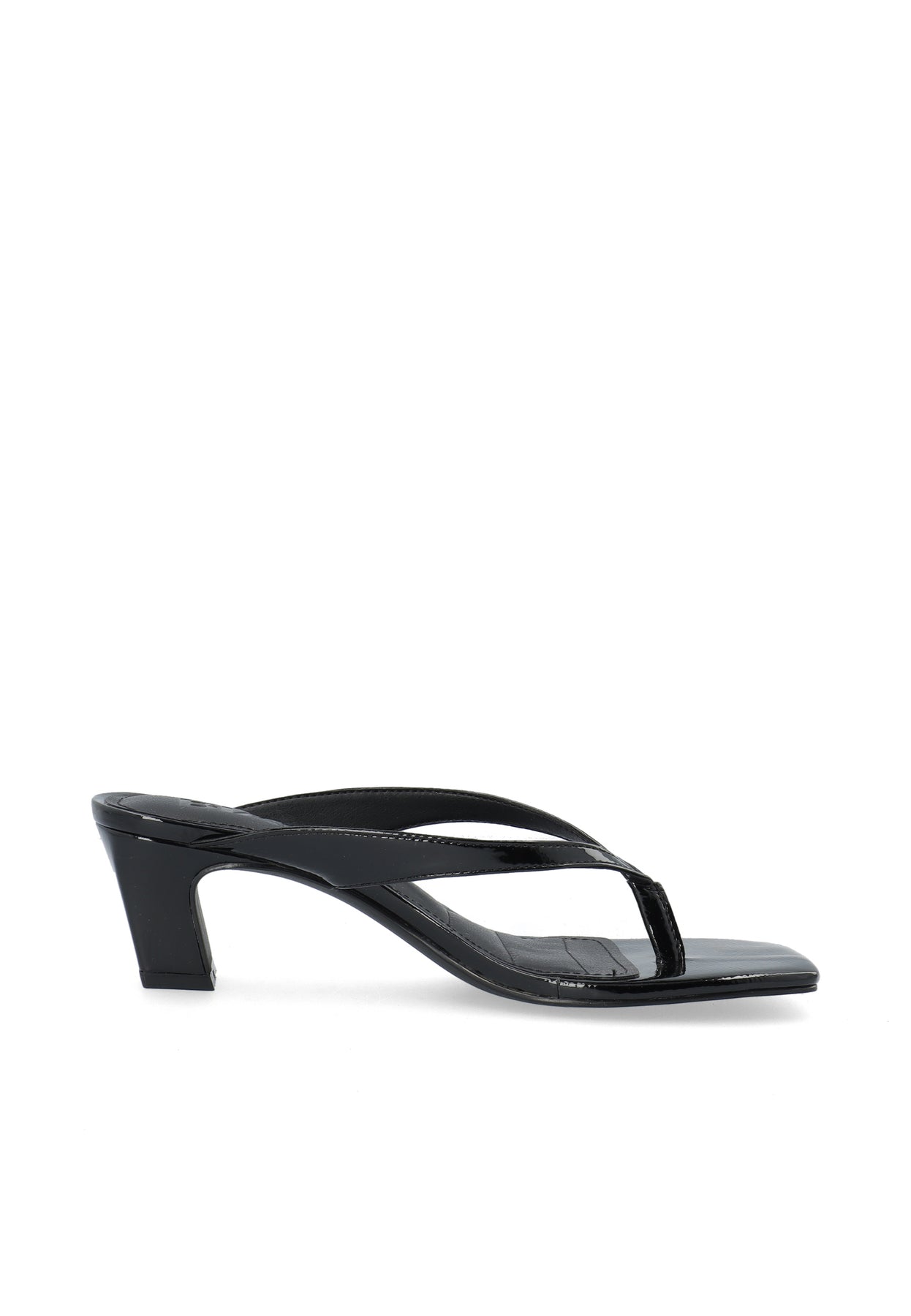 Biaspice Toe Post Faux Leather - Svart Lack