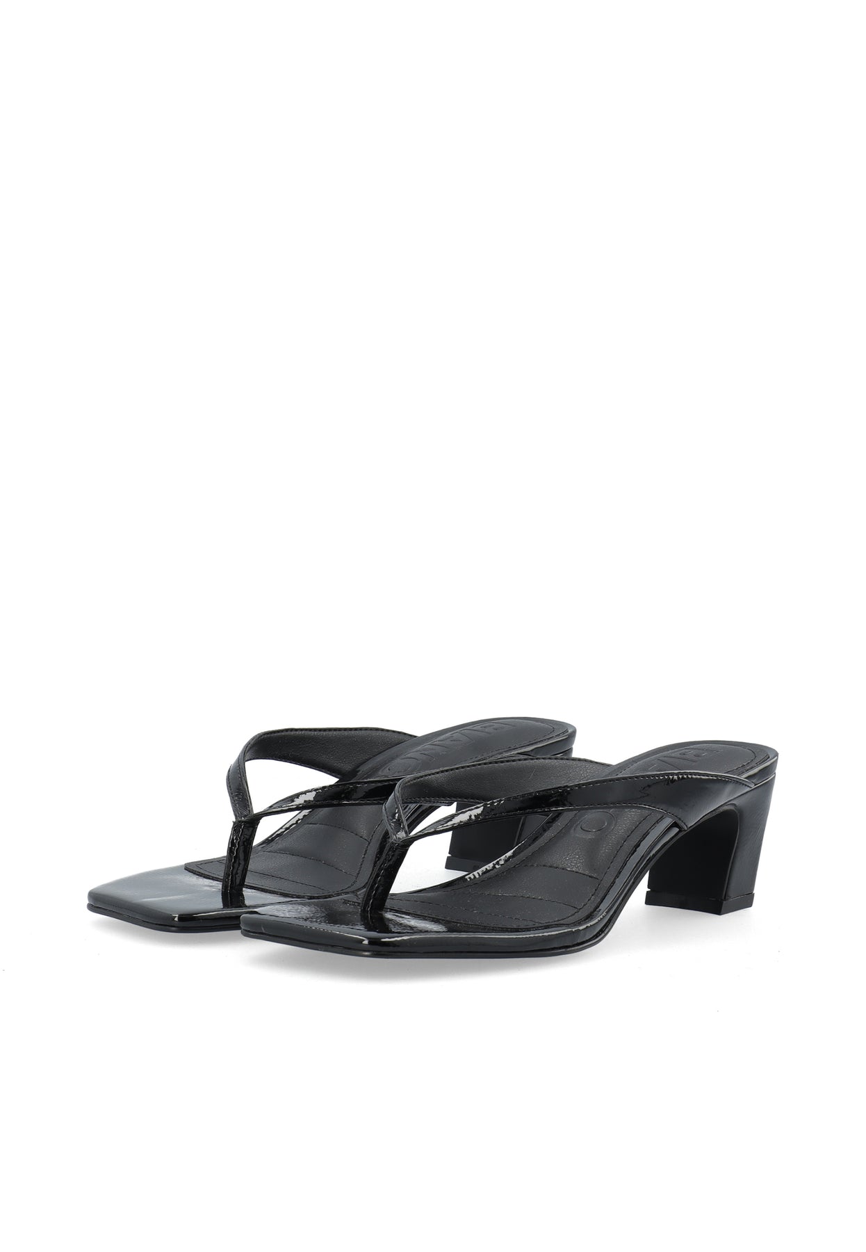 Biaspice Toe Post Faux Leather - Svart Lack