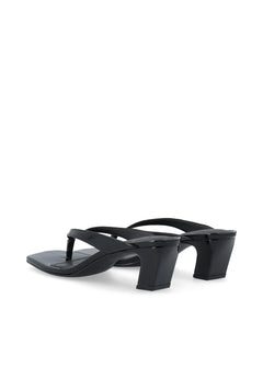 Biaspice Toe Post Faux Leather - Black Patent