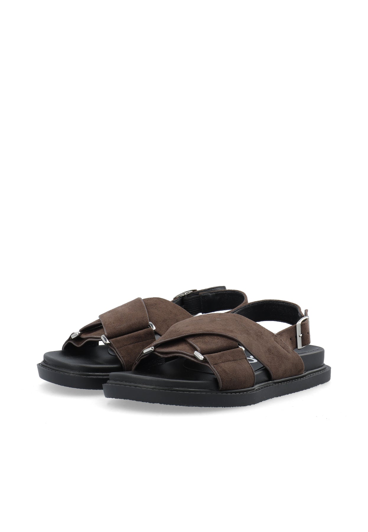 Biaoslo Cross Sandal Faux Suede - Brown