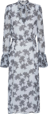 Chiffon Bow Midi Dress - Delicate Lace + Rock Ridge Comb.
