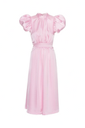 Satin Puff Midi Dress - Blushing Bride