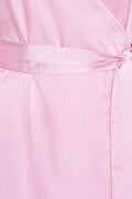 Satin Midi Wrap Dress - Blushing Bride