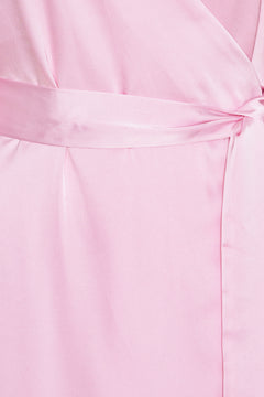 Satin Midi Wrap Dress - Blushing Bride