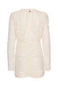 Lace Mini Dress V-Neck - Egret