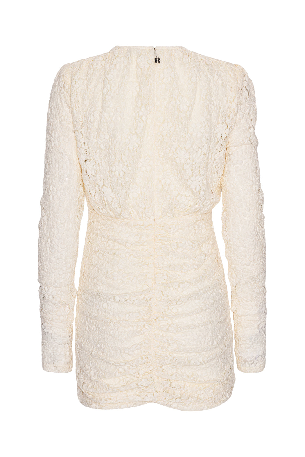 Lace Mini Dress V-Neck - Egret