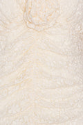 Lace Mini Dress V-Neck - Egret