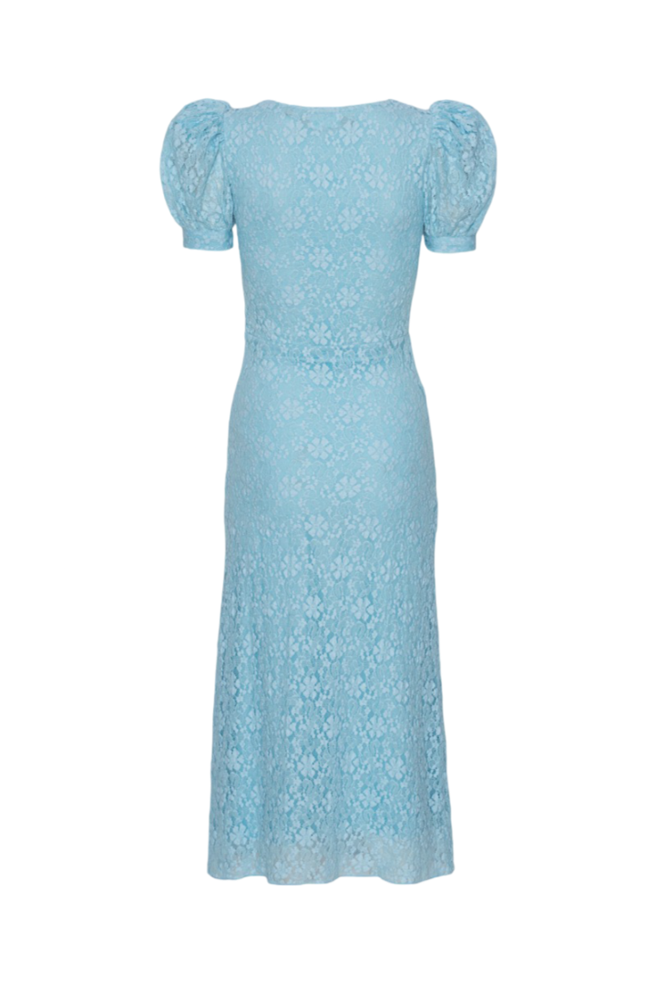 Lace Puff Sleeve Dress - Omphalodes