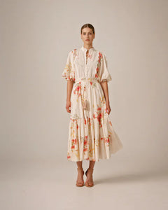 Cotton Slub Midi Dress - Straw