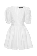 Puff Sleeve Mini Dress - Bright White