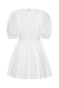Puff Sleeve Mini Dress - Bright White