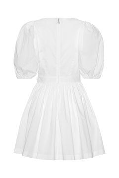 Puff Sleeve Mini Dress - Bright White