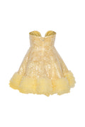 Sequins Mini Ruffle Dress - Italian Straw