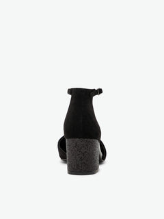 Biadevived Pump Micro Suede Glitter Heel - Black