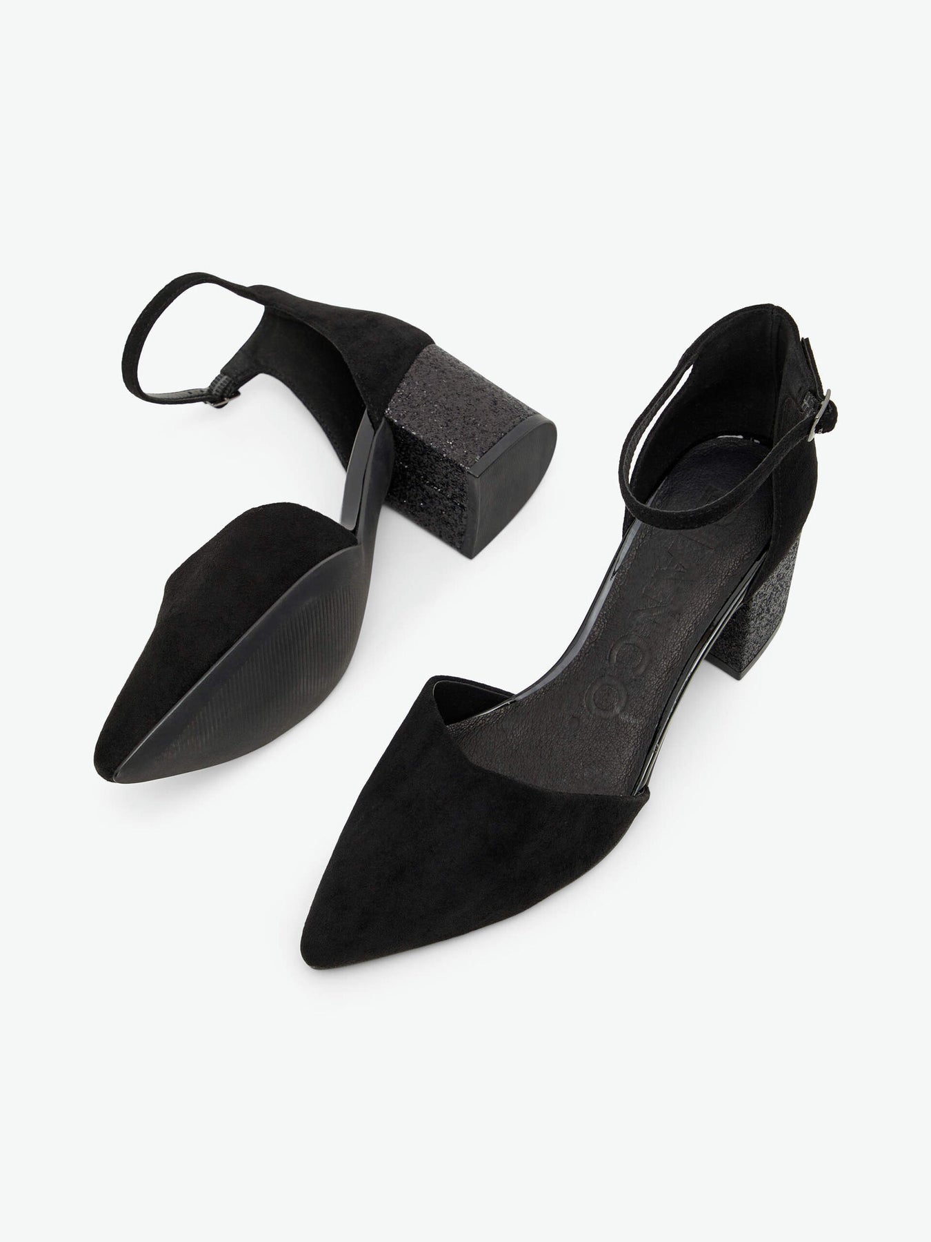 Biadevived Pump Micro Suede Glitter Heel - Black