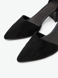 Biadevived Pump Micro Suede Glitter Heel - Black