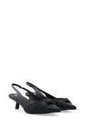 Biakristin Kitten Heel Bow Slingback Faux Leather - Black