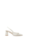 Biamaralyn Bow Slingback Satin - Off White