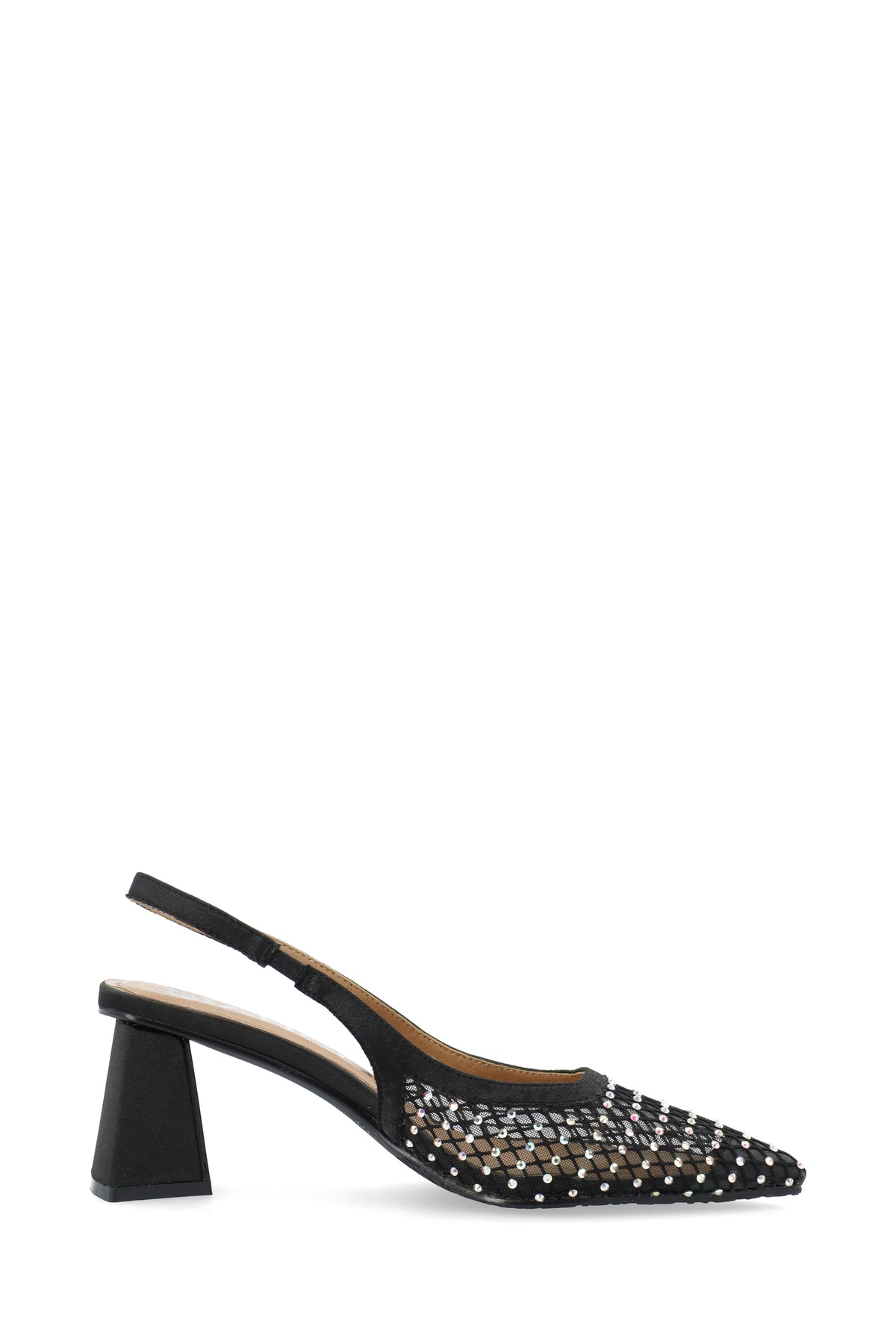 Biamaralyn Slingback Rhinestone Mesh - Svart