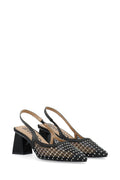 Biamaralyn Slingback Rhinestone Mesh - Svart