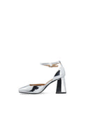 Biajoyce D'Orsay Pumps Faux Leather - Silver Mirror